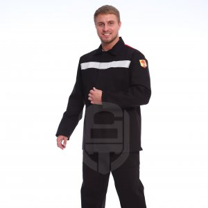 Костюм Геркулес с СОП 2 класс 350 г/м2 (черн/красн)