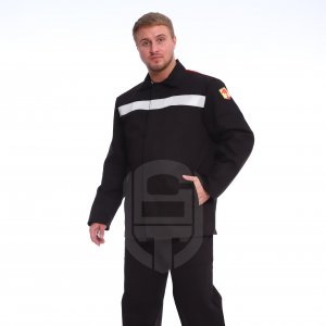 Костюм Геркулес с СОП 2 класс 350 г/м2 (черн/красн)